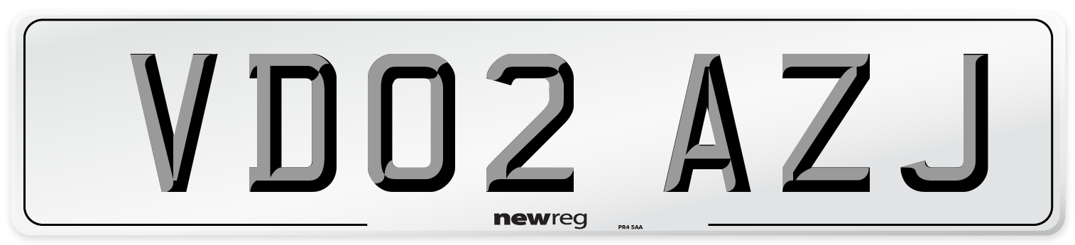 VD02 AZJ Number Plate from New Reg